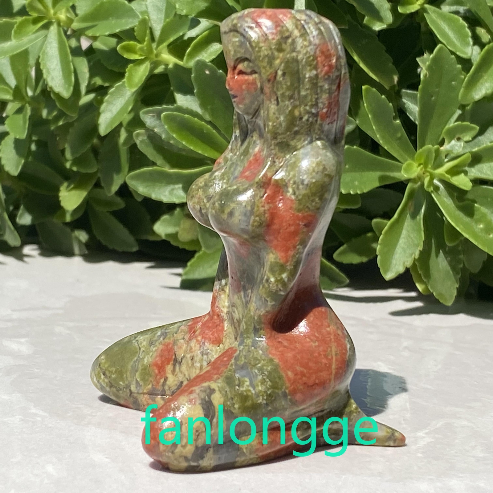 3″ Natural Unakite Women Naked Quartz Crystal Skull Carved Goddess Reiki 1pc