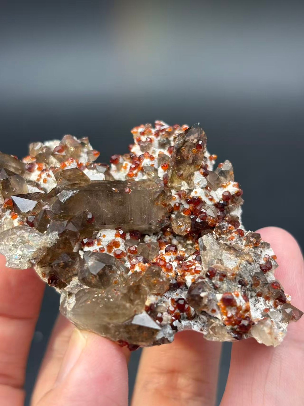 57g Spessartine Smoky-Quartz From Yunxiao Mine Fujian Province China