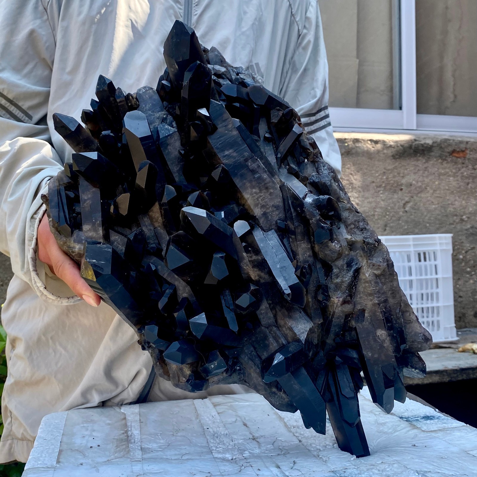26LB Tea black Crystal quartz Cluster Mineral Specimen Healing reiki