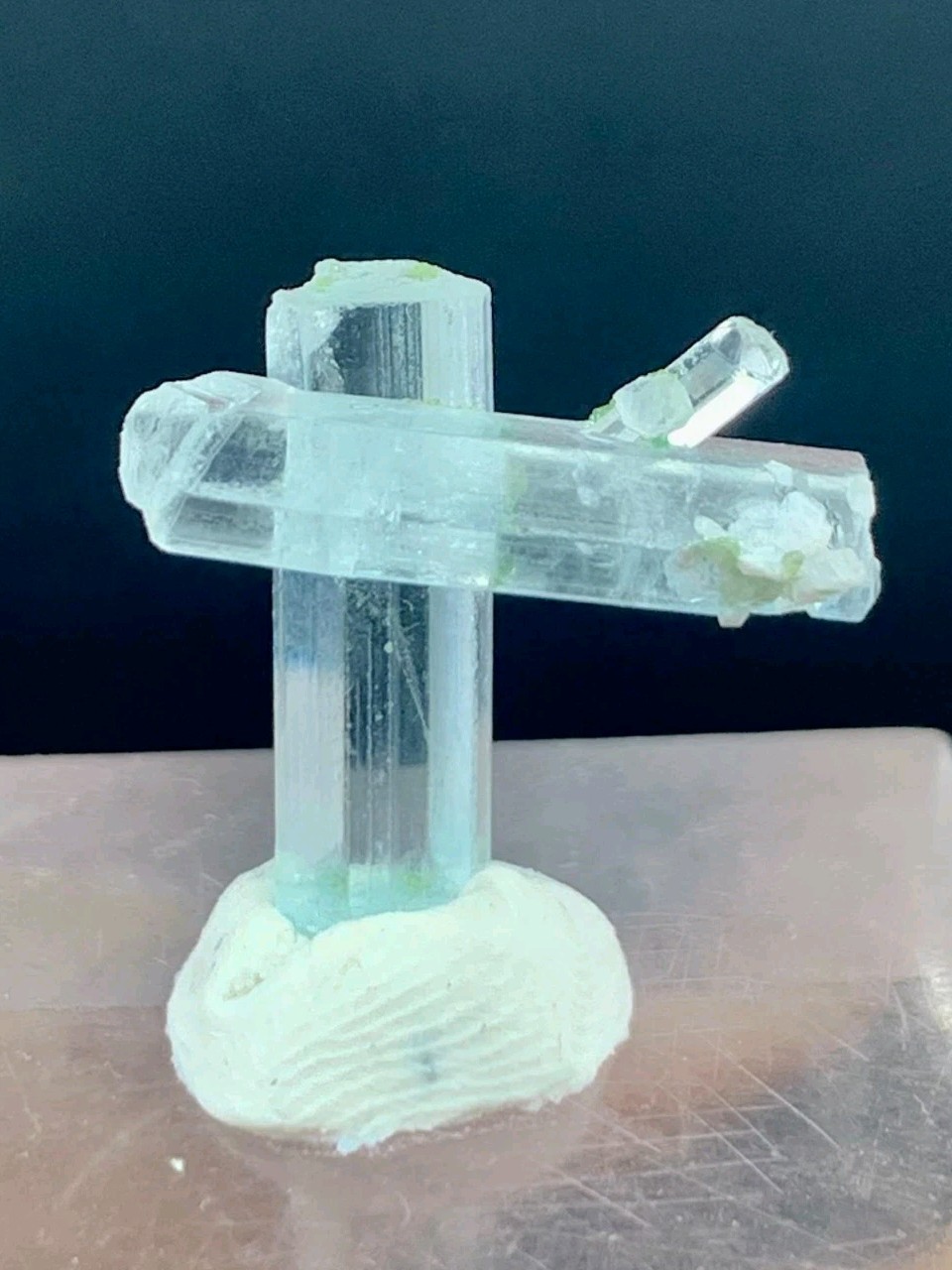 07 Carats Transparent Cross Aquamarine Crystal Specimen From Shigar Pakistan