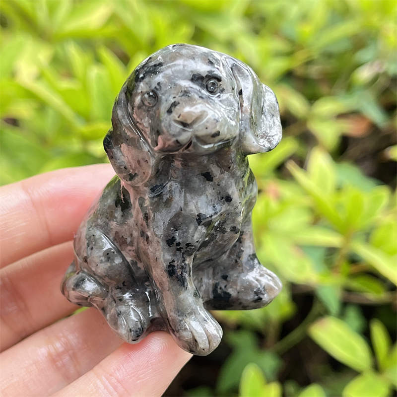 1pc Natural yooperlite dog skull hand carved Quartz Crystal skull Healing
