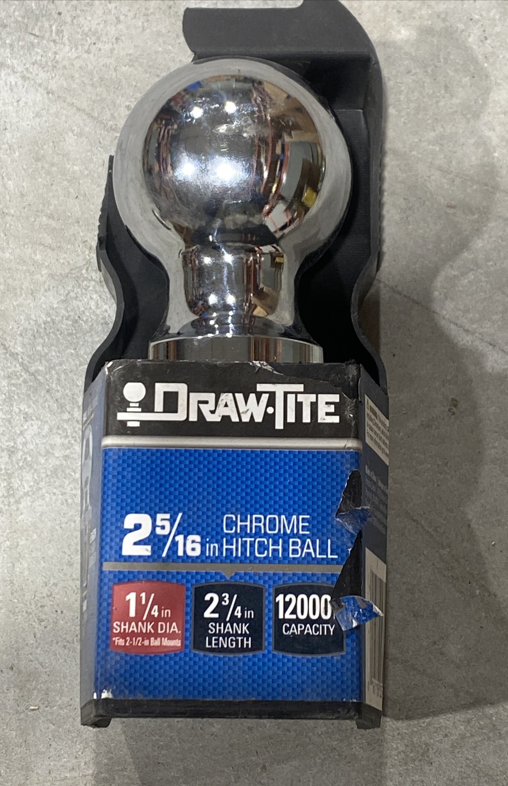 Draw-Tite 2-5/16″ x 1-1/4″ x 2-3/4″ GTW Chrome 12,000 lbs. Hitch Ball 63896 New