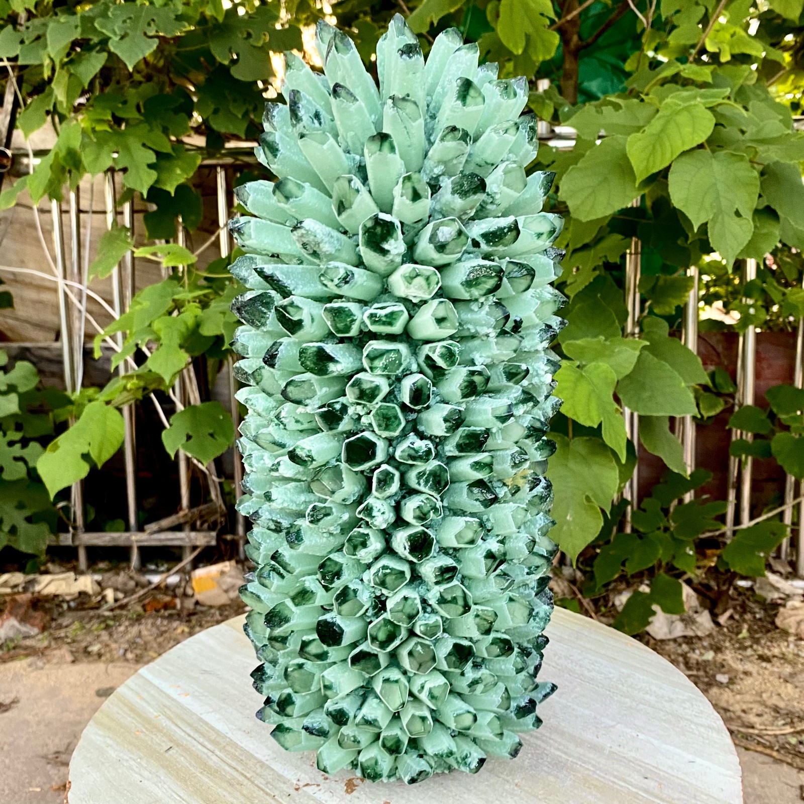 32.18LB New Find green Phantom Quartz Crystal Cluster Mineral Specimen Healing