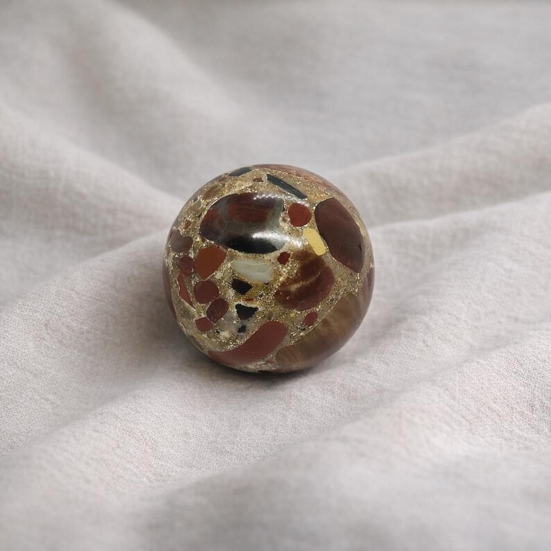Red Cobra Jasper Sphere with Stand Polished Crystal Ball Healing Stone Decor