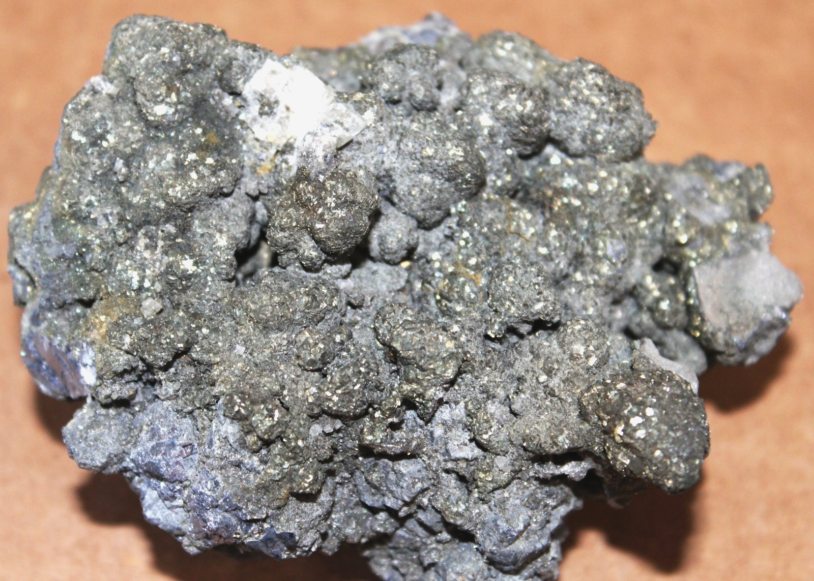 Iron Pyrite Druzy on Galena w/ Crystal 1.38 Lb, 625g – 3 3/4′ X 2 7/8″ X 1 7/8″