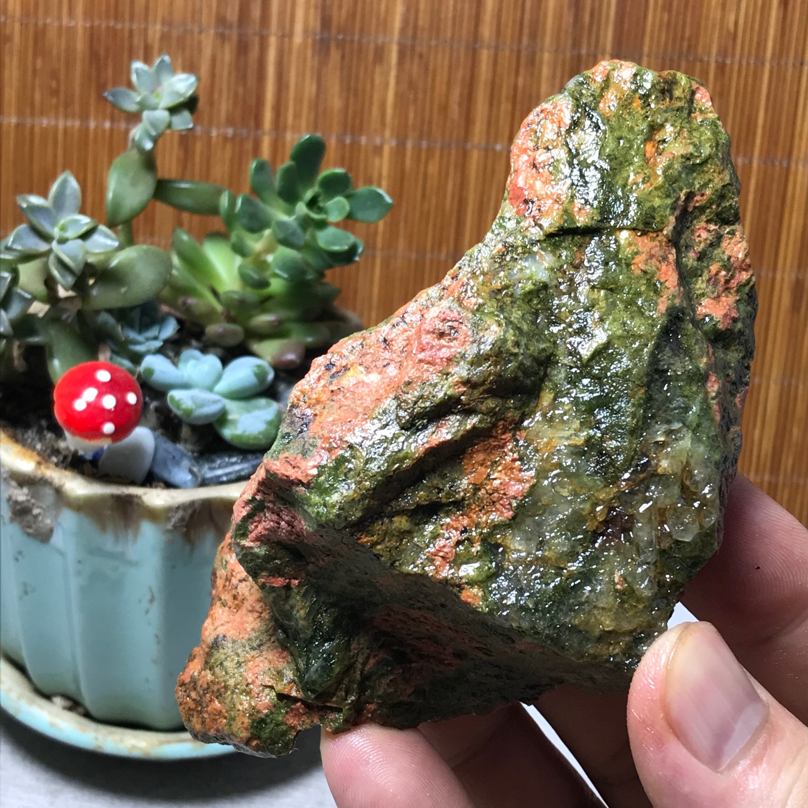 228g Natural Unakite Crystal gemstone Rough Mineral Specimen healing A6354