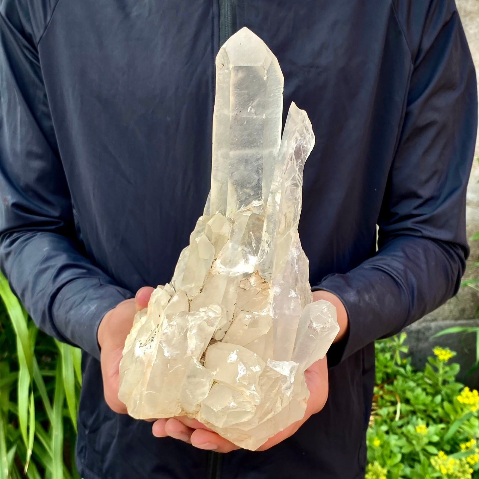 3.19LB Natural White Clear Quartz Crystal Cluster Rough Healing Specimen