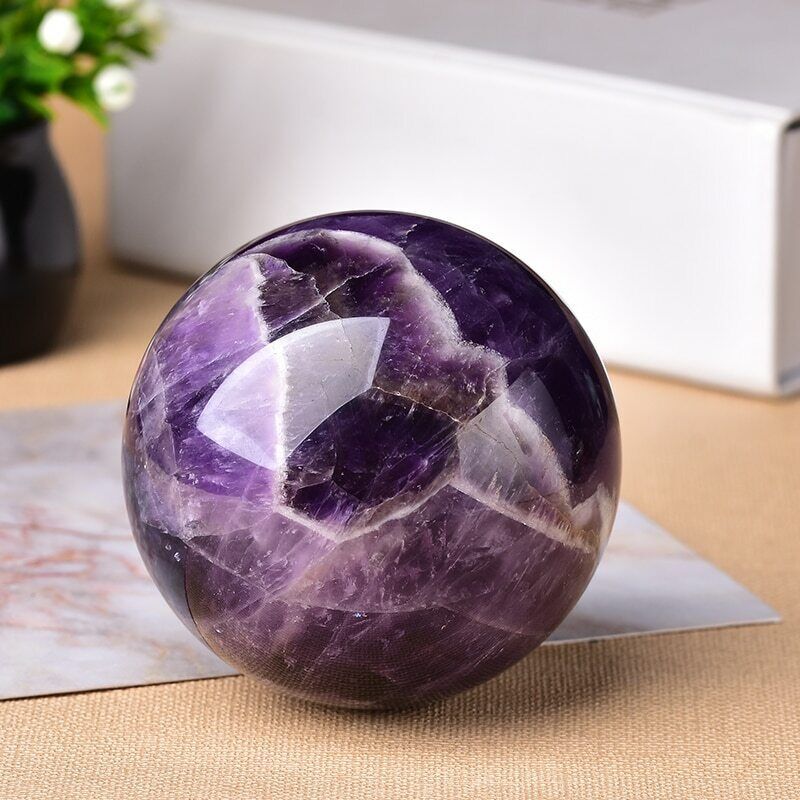 40mm Natural Dream Amethyst Reiki Healing quartz sphere ball crystal stone