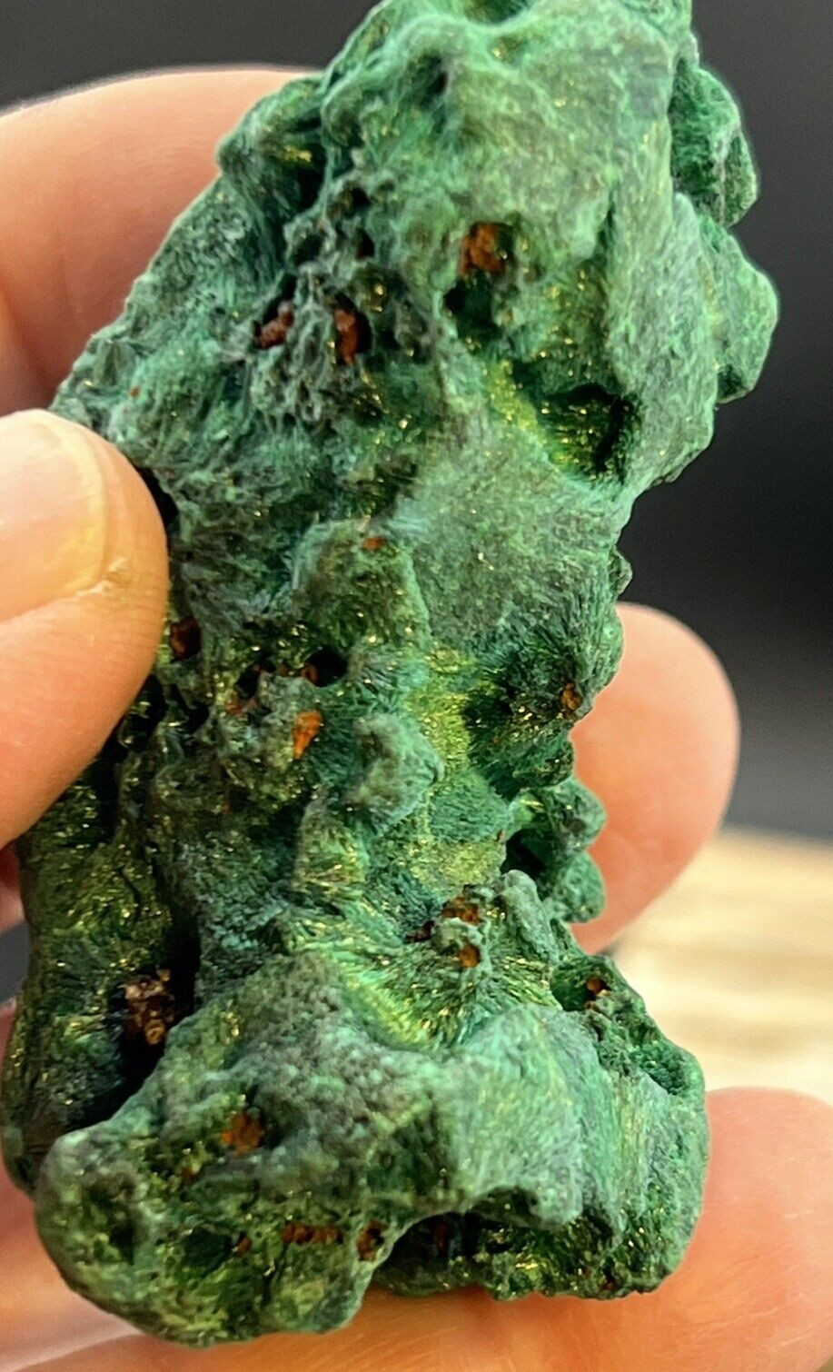 High Grade Natural Velvety Deep Green Malachite from South Africa 156 Grams