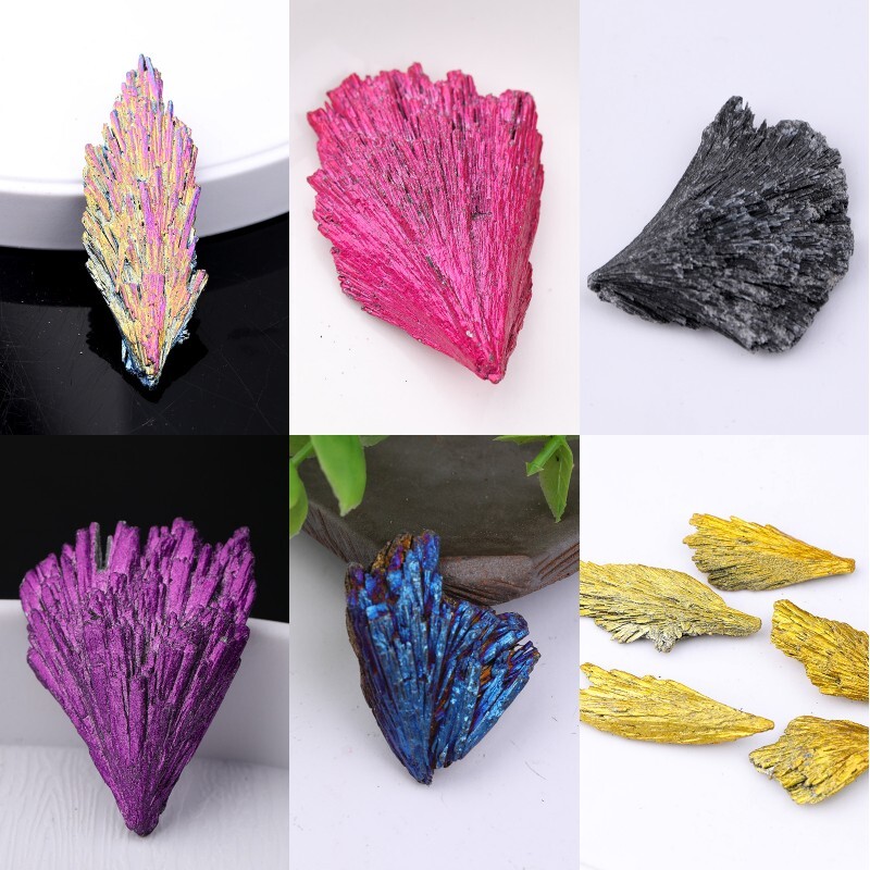 Natural Aura Titanium Quartz Crystal Stone Cluster Specimen Healing Tourmaline