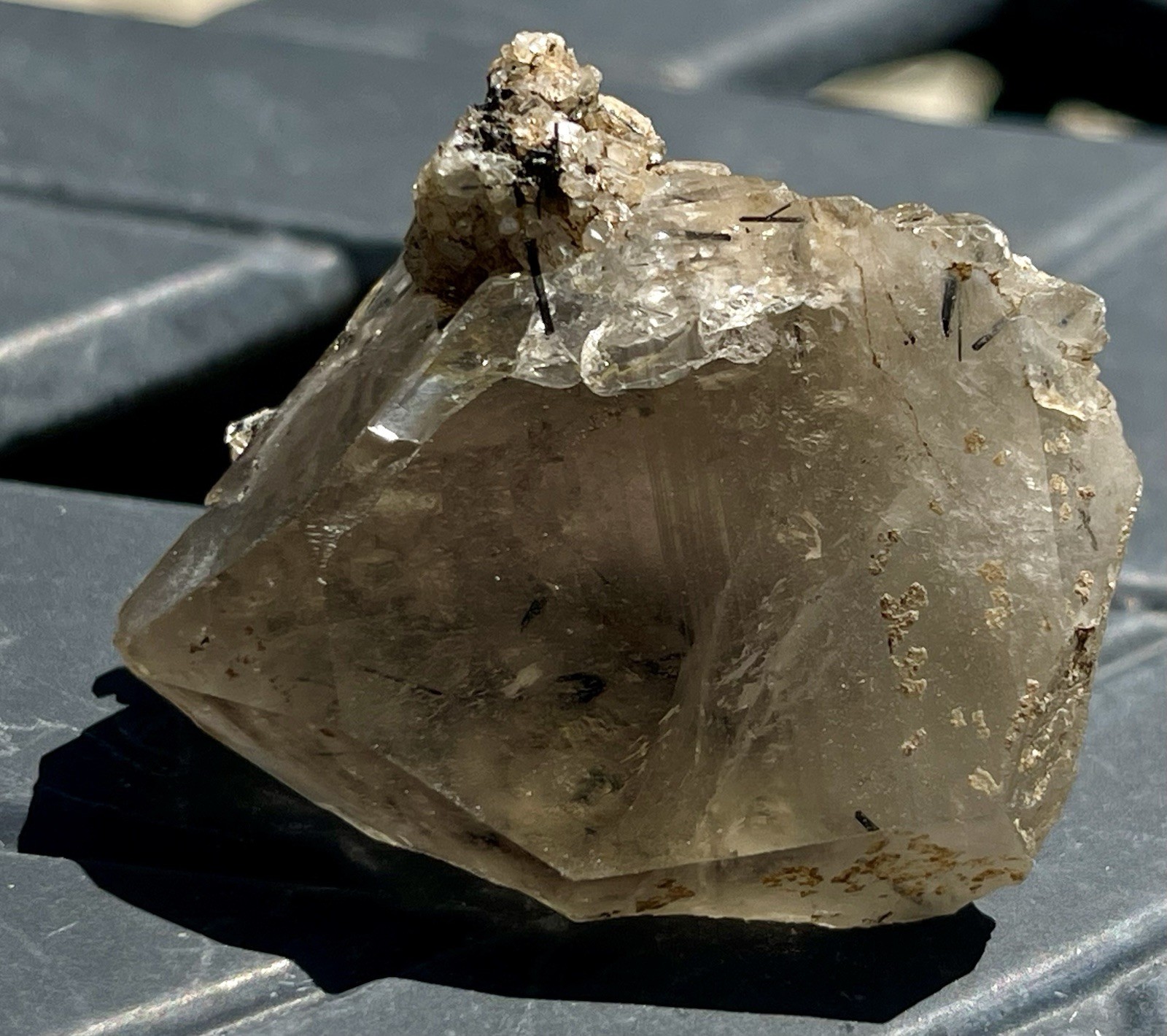 Quartz With Black Tourmaline 1.0” L X 2.0” H 39.07 Grams From Pakistan
