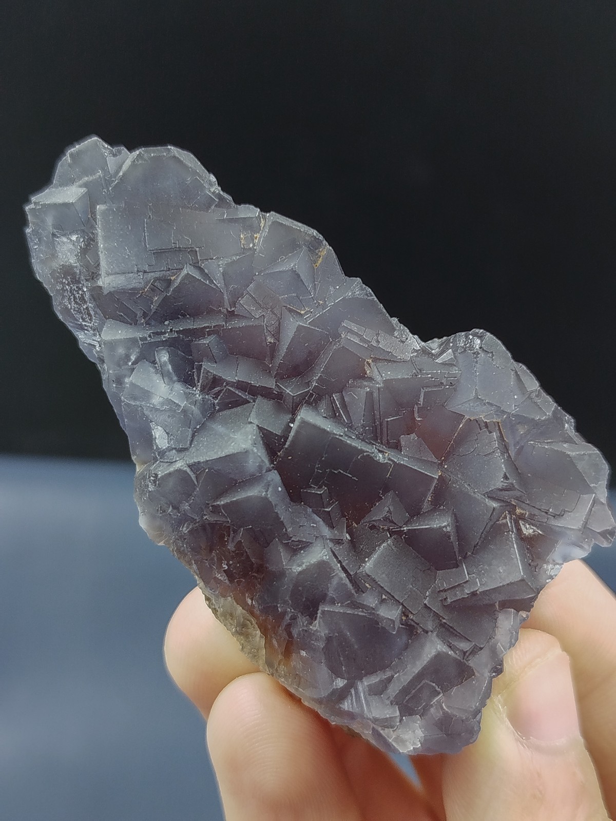 455g Natural Cubic Blue Purple Fluorite Crystal Specimen Mix Lot Mineral Stones