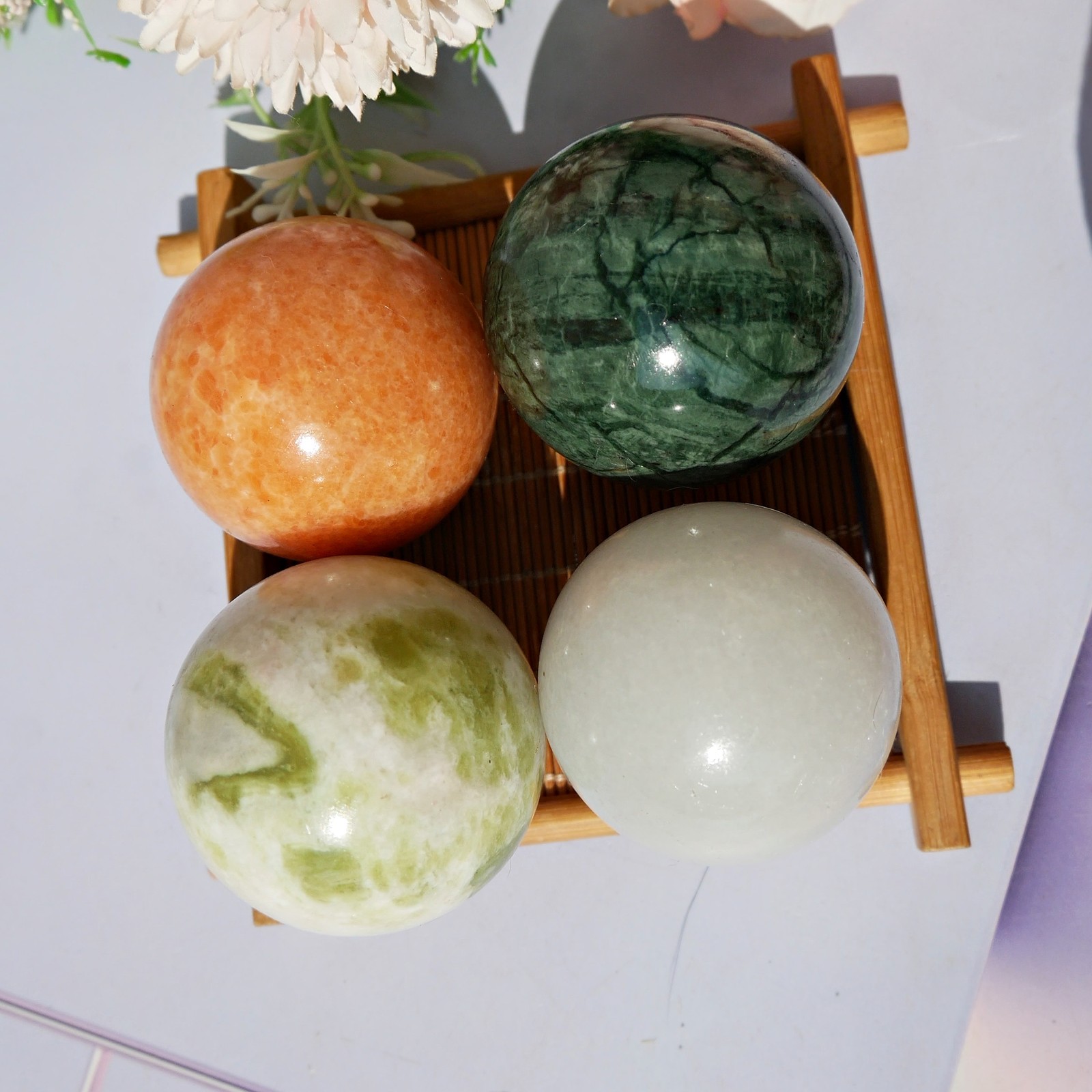 Multi-Material Jade Crystal Sphere Ball Choose Natural Gemstone Orb Decor Gift