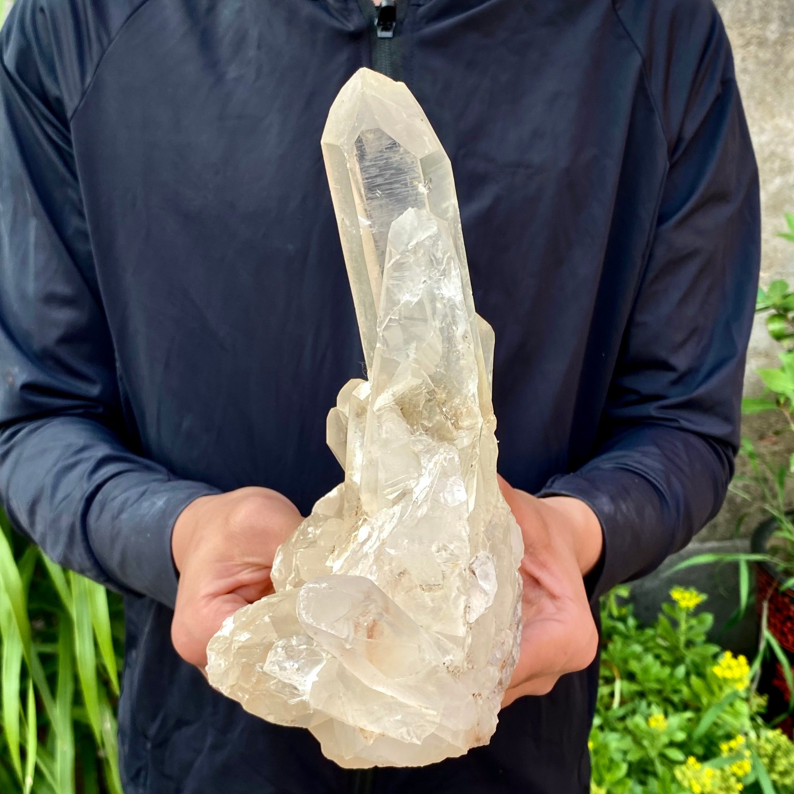 3.19LB Natural White Clear Quartz Crystal Cluster Rough Healing Specimen