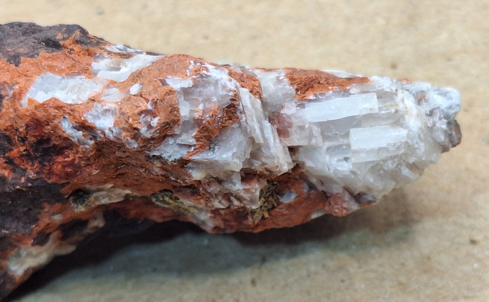 Calcite Epidote and Microcline In Basalt Conglomerate -Michigan Copper Mine
