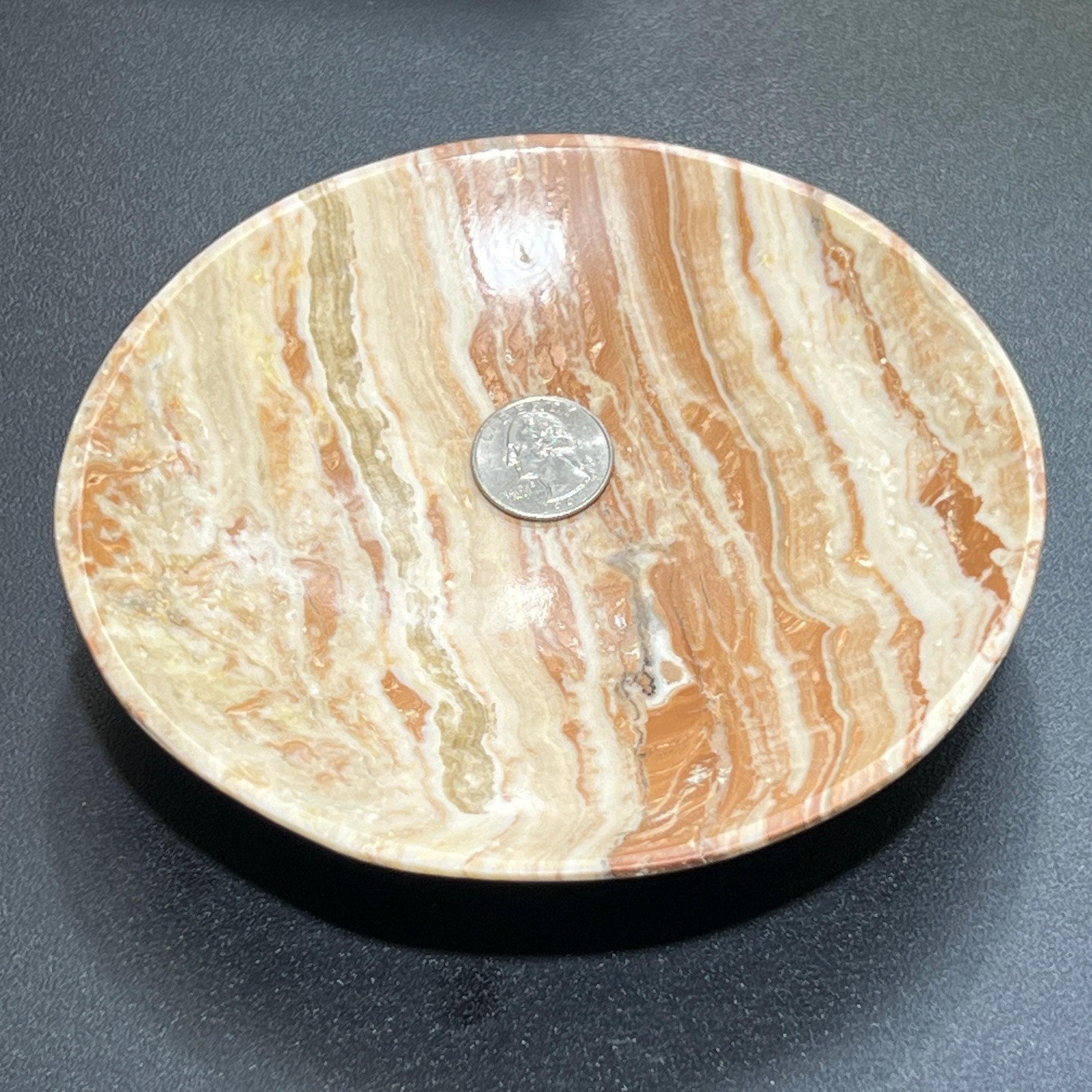 Brown Banded Calcite Stone Bowl Carving (6 Inches) Genuine Pakistan Mineral