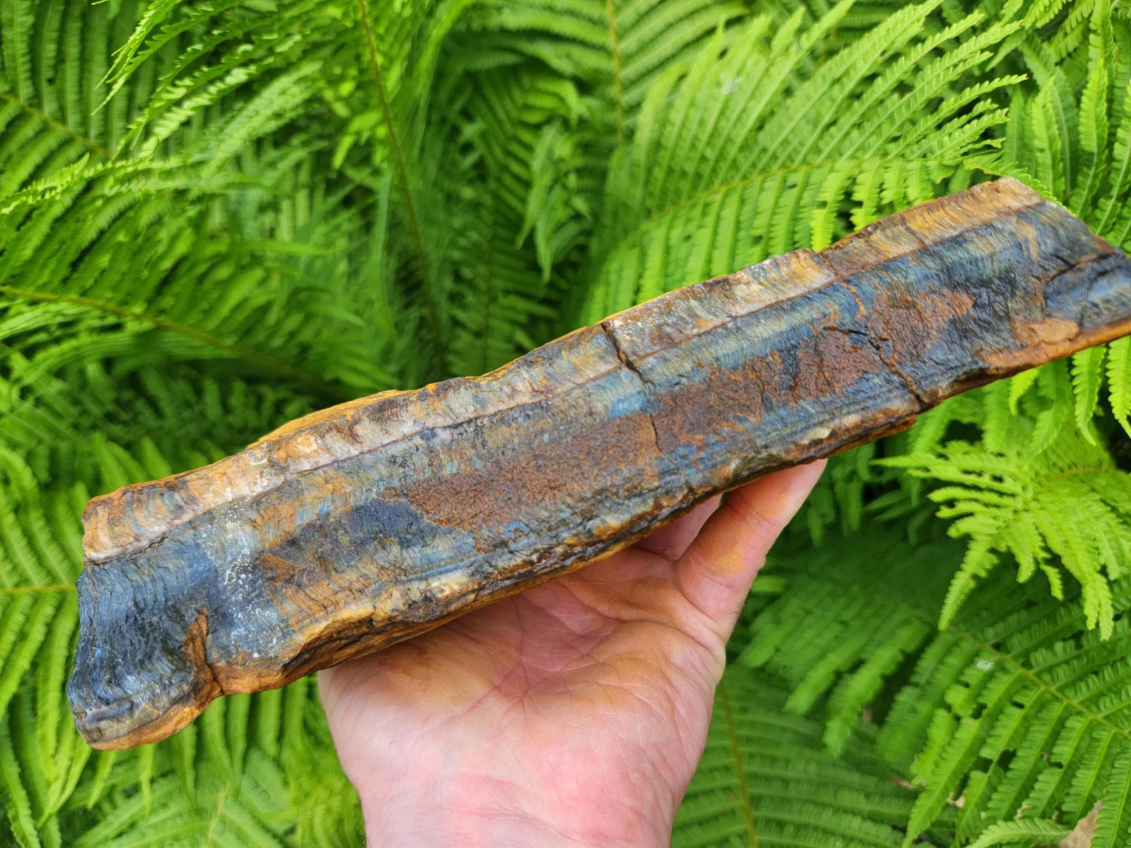 5 lb 11 oz Rough Blue Tiger’s Eye Stone. Ideal for Lapidary. Luminescent