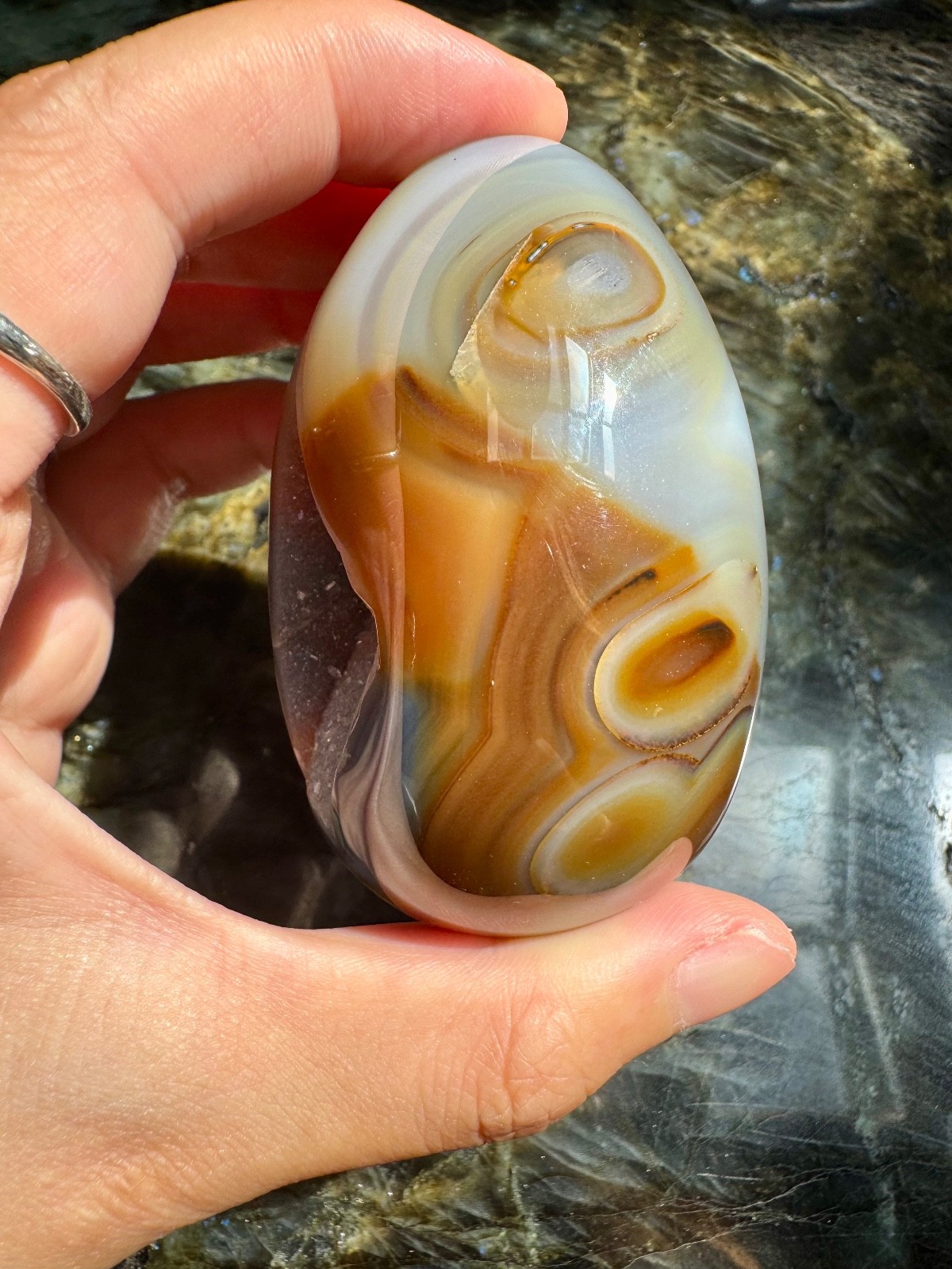 Rare Brown and Blue Druzy Agate Egg from Brazil | Natural Sugar Druzy Agate Egg
