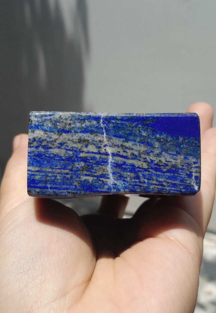 650Grams Lapis Lazuli Freeform Rough Tumbled Polished With Iron Pyrite Inclusion