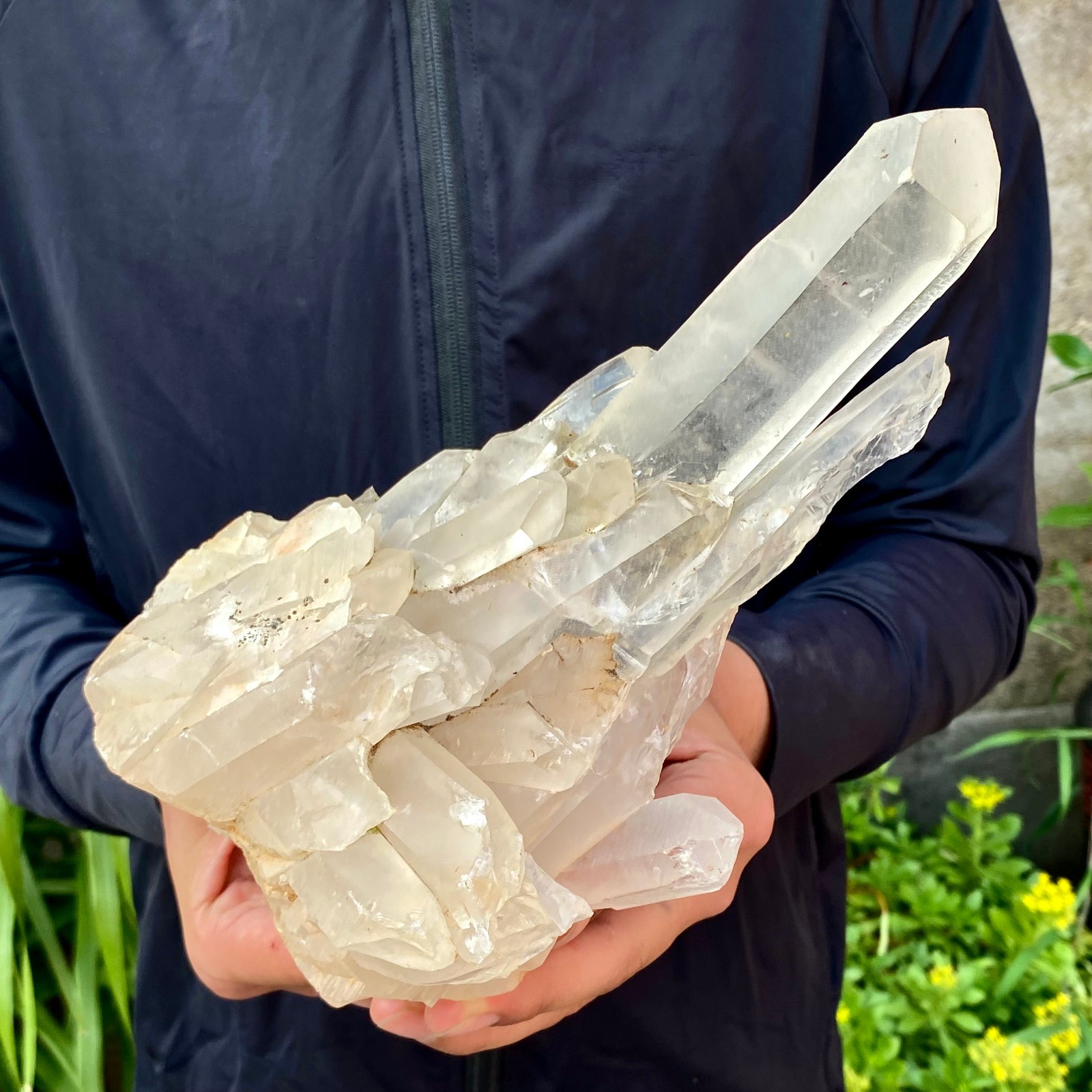 3.19LB Natural White Clear Quartz Crystal Cluster Rough Healing Specimen