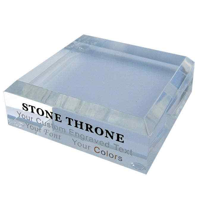 ENGRAVED Clear Acrylic Display Stands Bases for Minerals, Crystals, Geodes, Ball