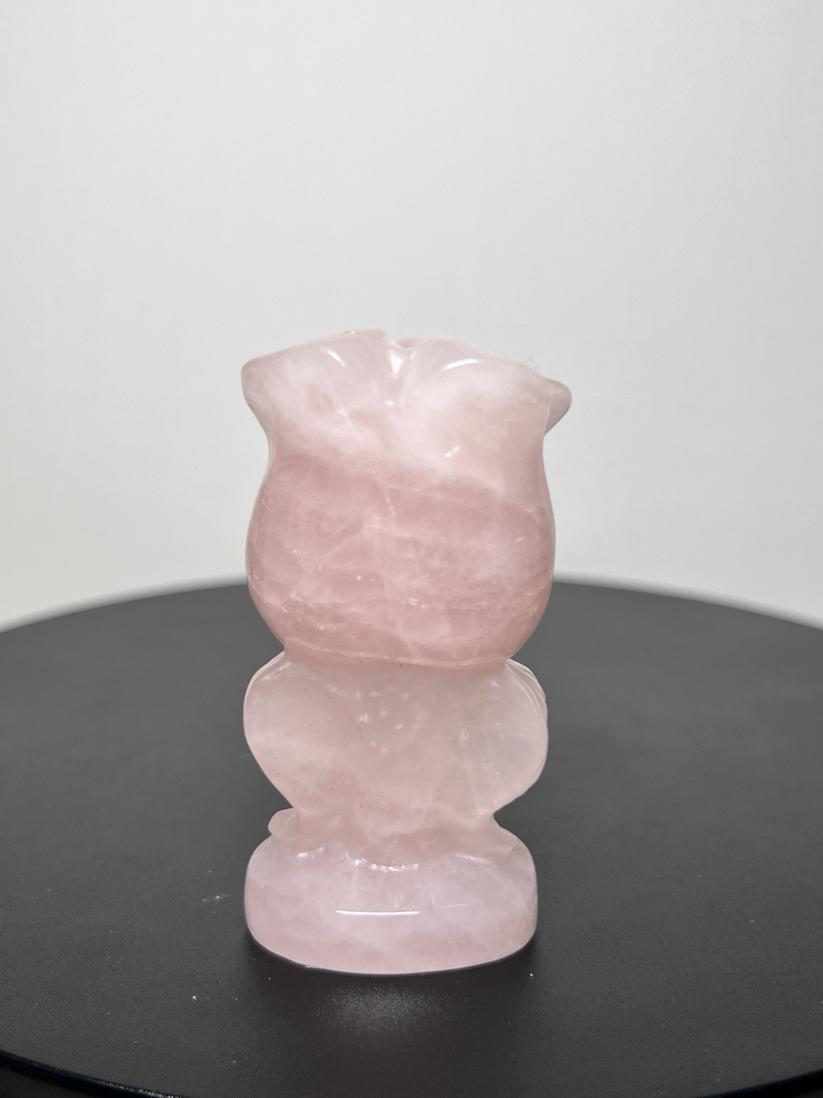 Rose Quartz 4 Piece Set – Heart bowl, Rose, Pyramid, & Sphere (68mm)
