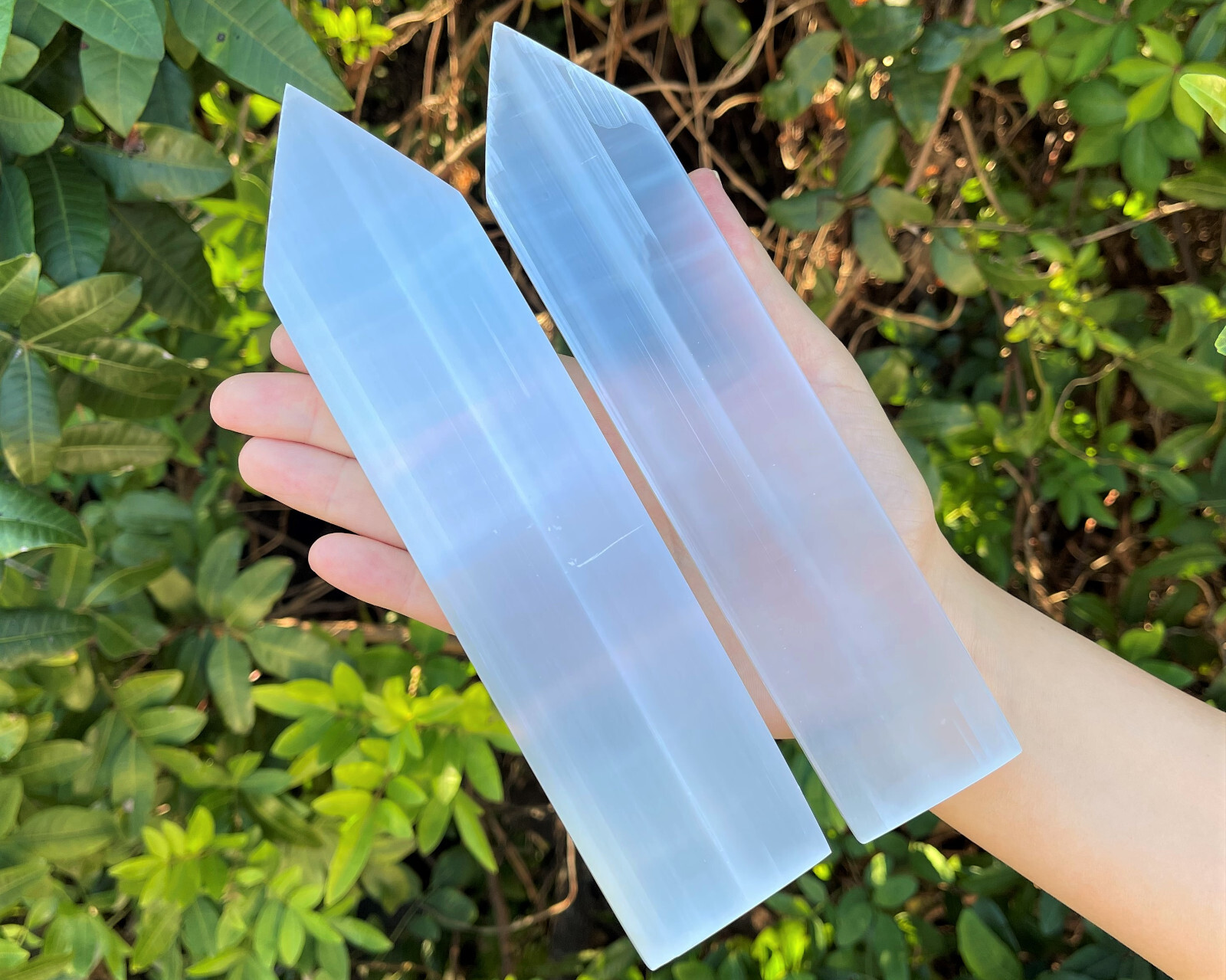 LARGE 8″ Polished Selenite Charging Station With Point, Crystal Selenite Plate