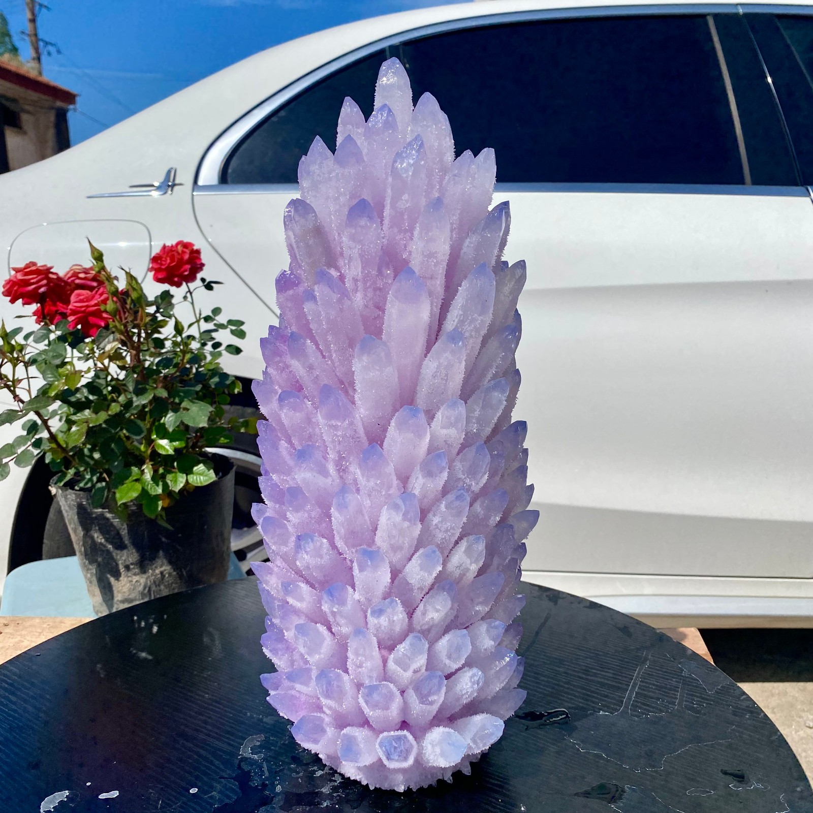 24LB New Find purple Phantom Crystal Quartz Cluster Mineral Specimen Healing