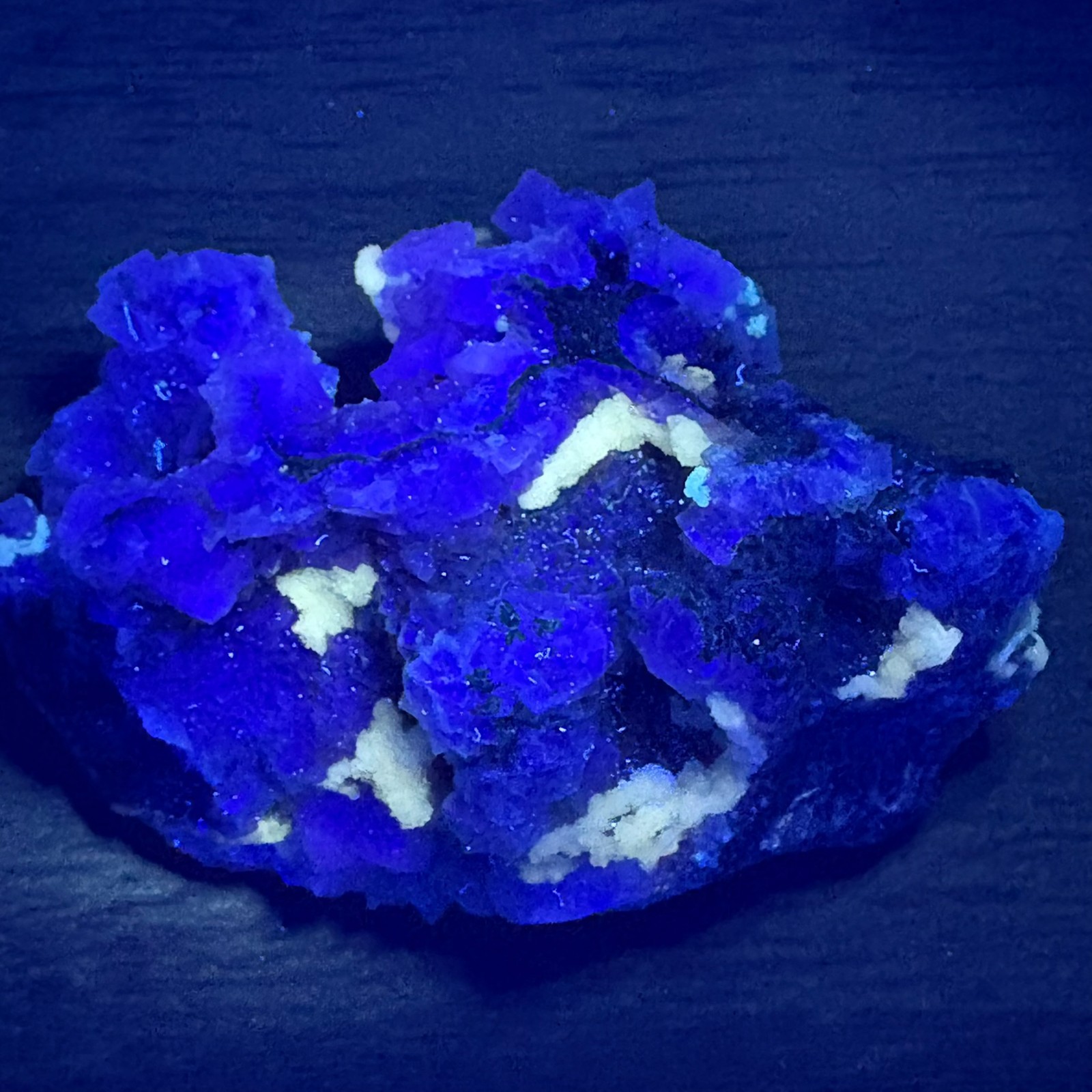 Rare Dual Color Fluorescent Natural Fluorite w/ Gypsum Raw Mineral Specimen