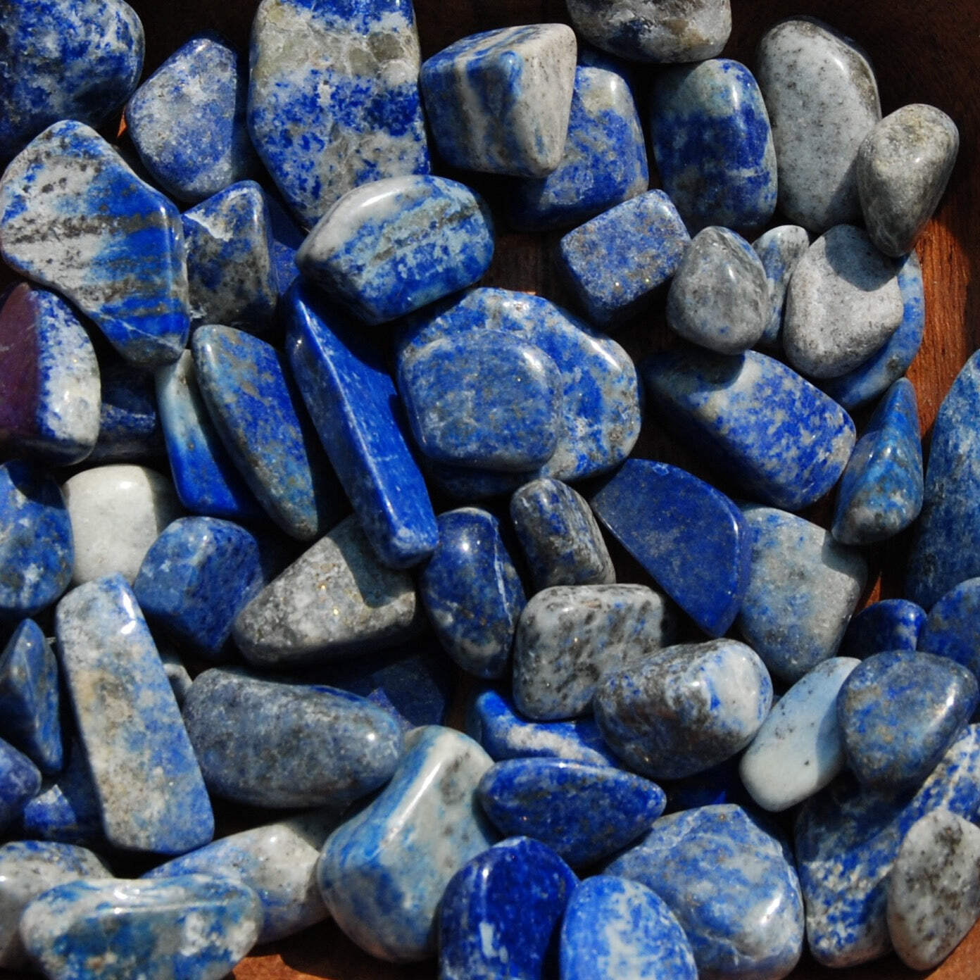 10pcs Lapis Lazuli Crystal Tumbled Stones, Small Crystal Set