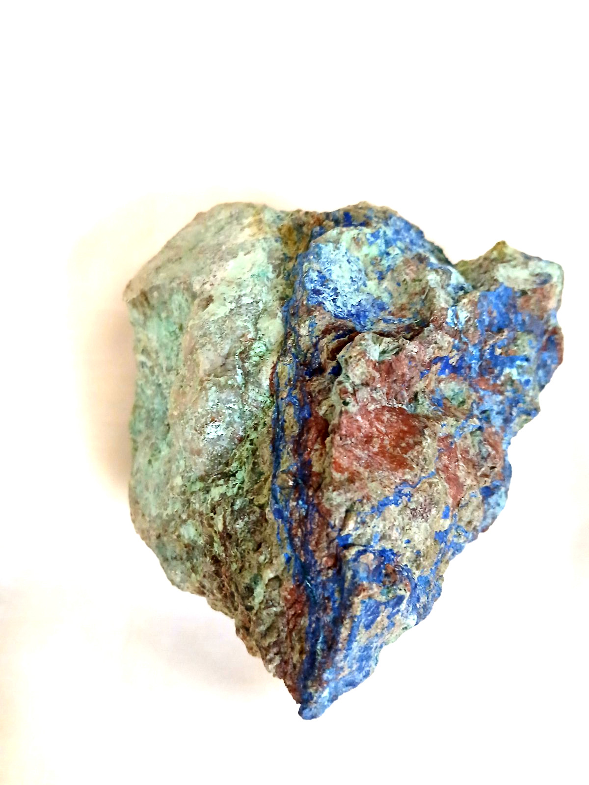 Raw Copper Ore Mineral Blue Azurite Malachite Rock Display Specimen Unpolished