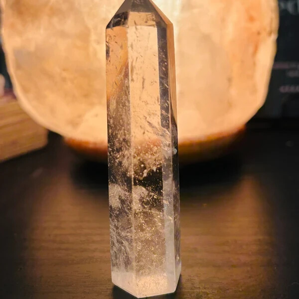 Natural Clear Quartz Crystal Tower Reiki Obelisk Wand Healing Home Decor Gifts