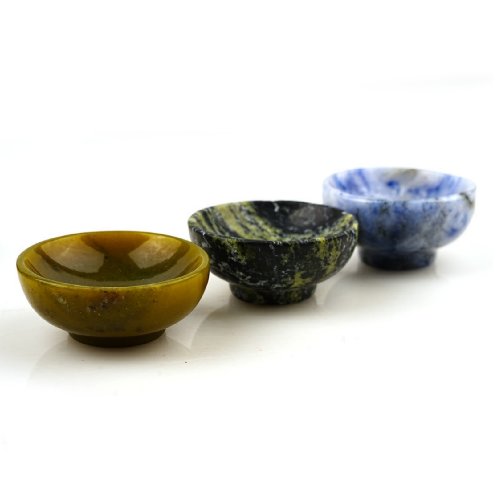 Natural Crystal Stone Bowl Hand-Carved Gemstone Mini Dish Home Decoration Gift