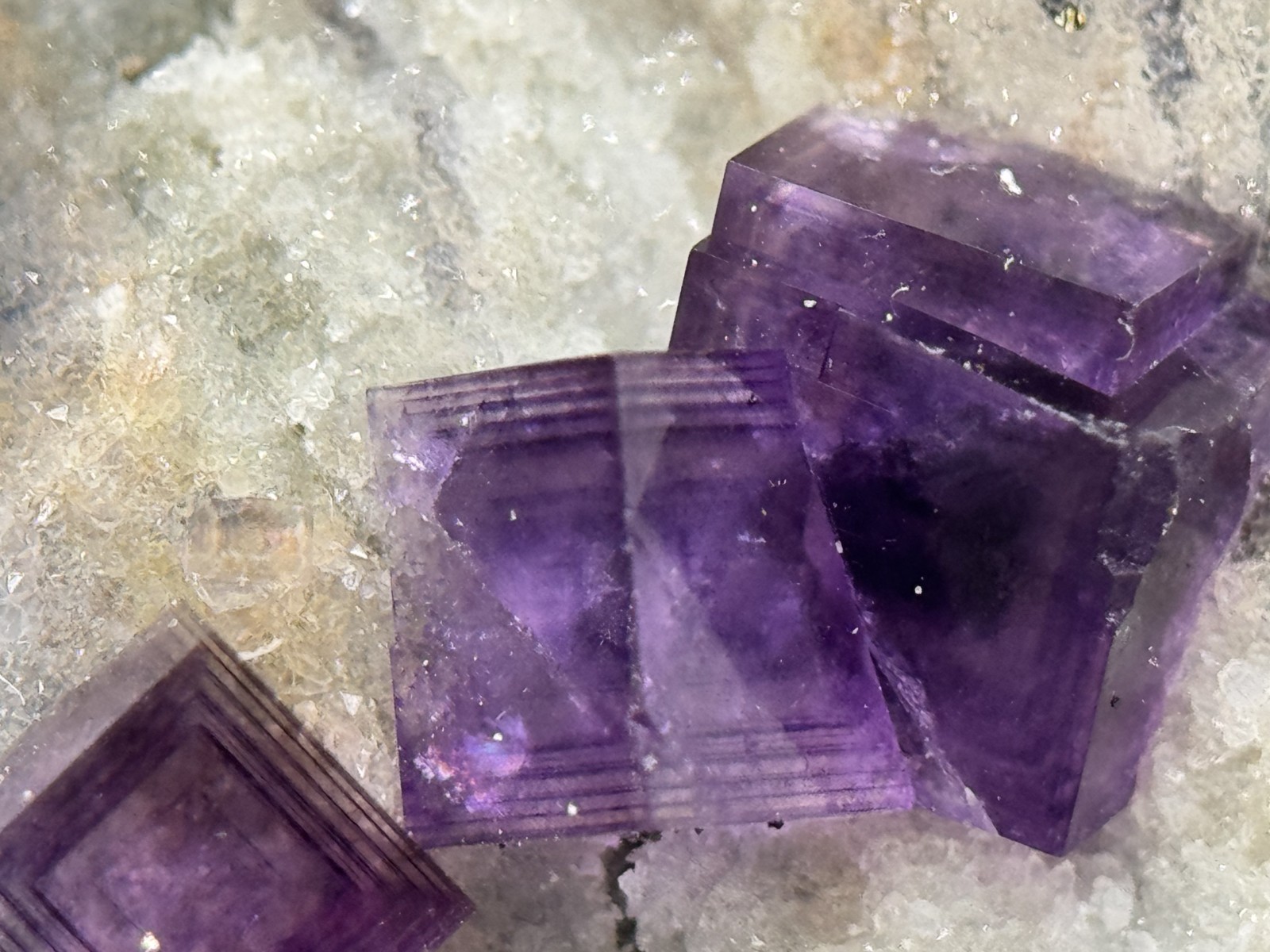 Simply Incredible!! INSANE zoned cubic purple fluorite-FLUORESCENT! Anhui, China