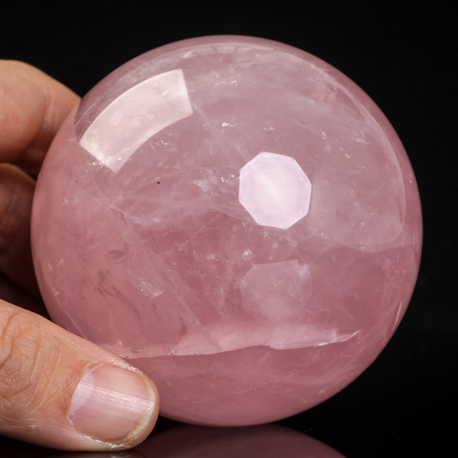 513g72mm Rose Quartz Sphere Crystal Ball Healing Natural Pink Decor Energy Stone