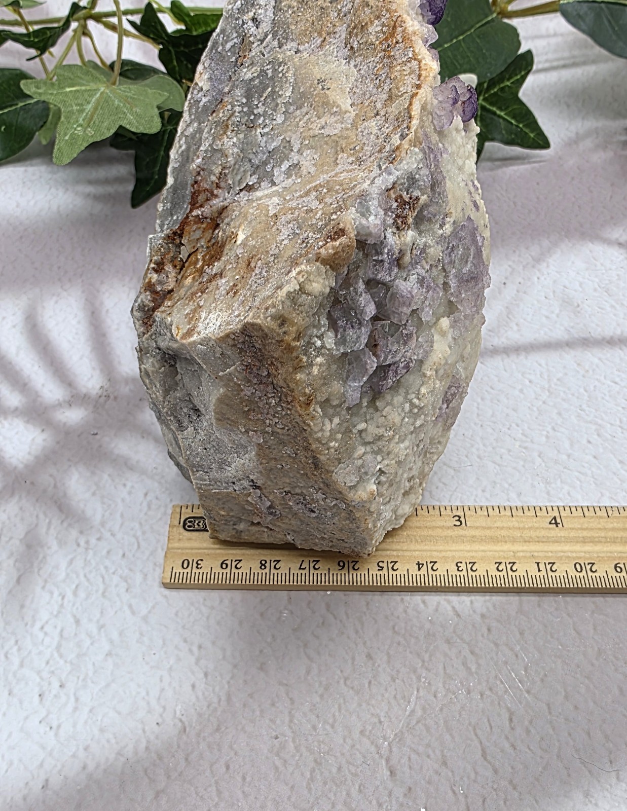 Large Fluorite on Barite Cabinet Specimen – Purple Cubic Crystals – 3 lb Natural