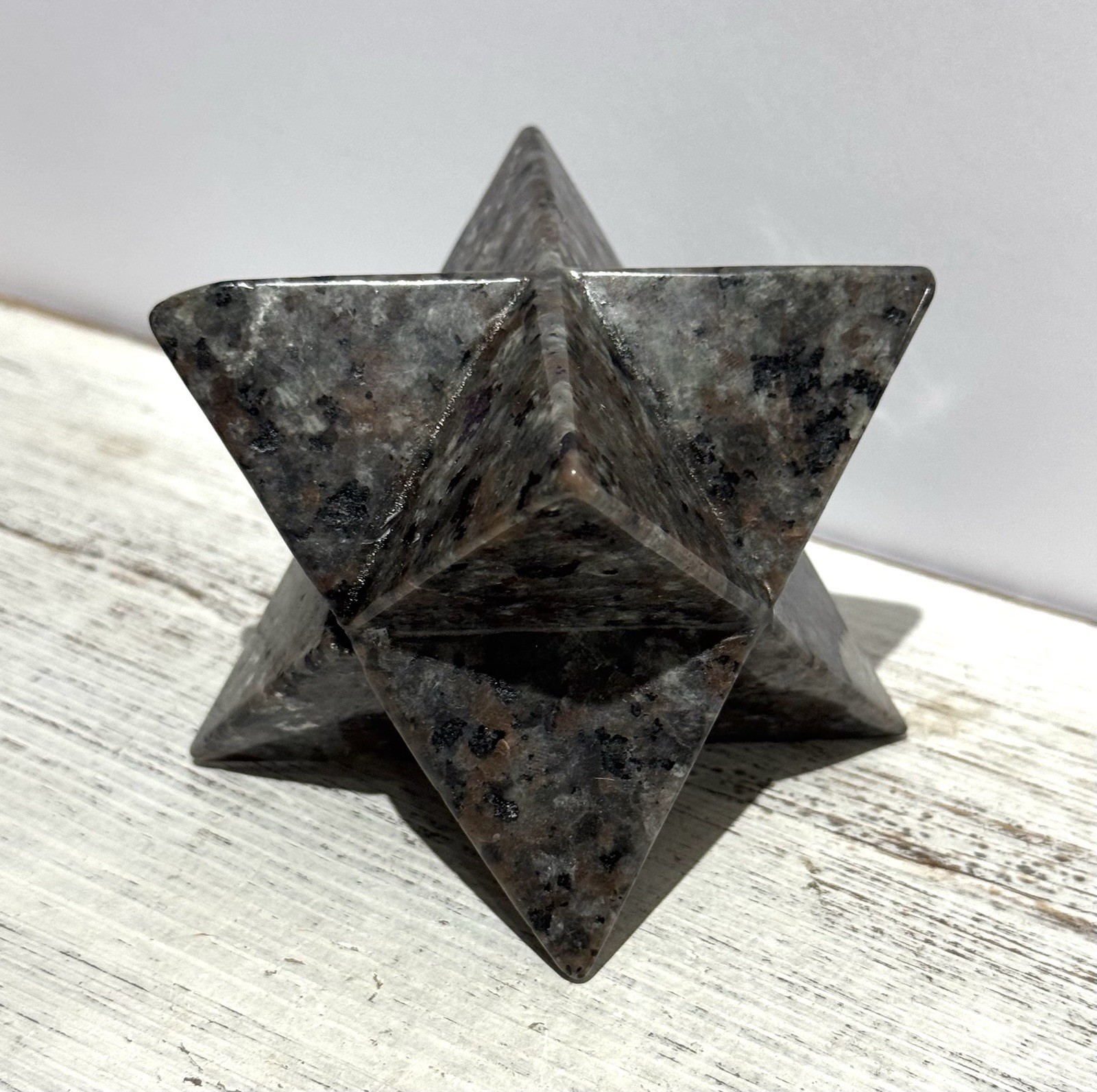 Yooperlite Merkaba 3.75” Natural Stone Carving UV Reactive
