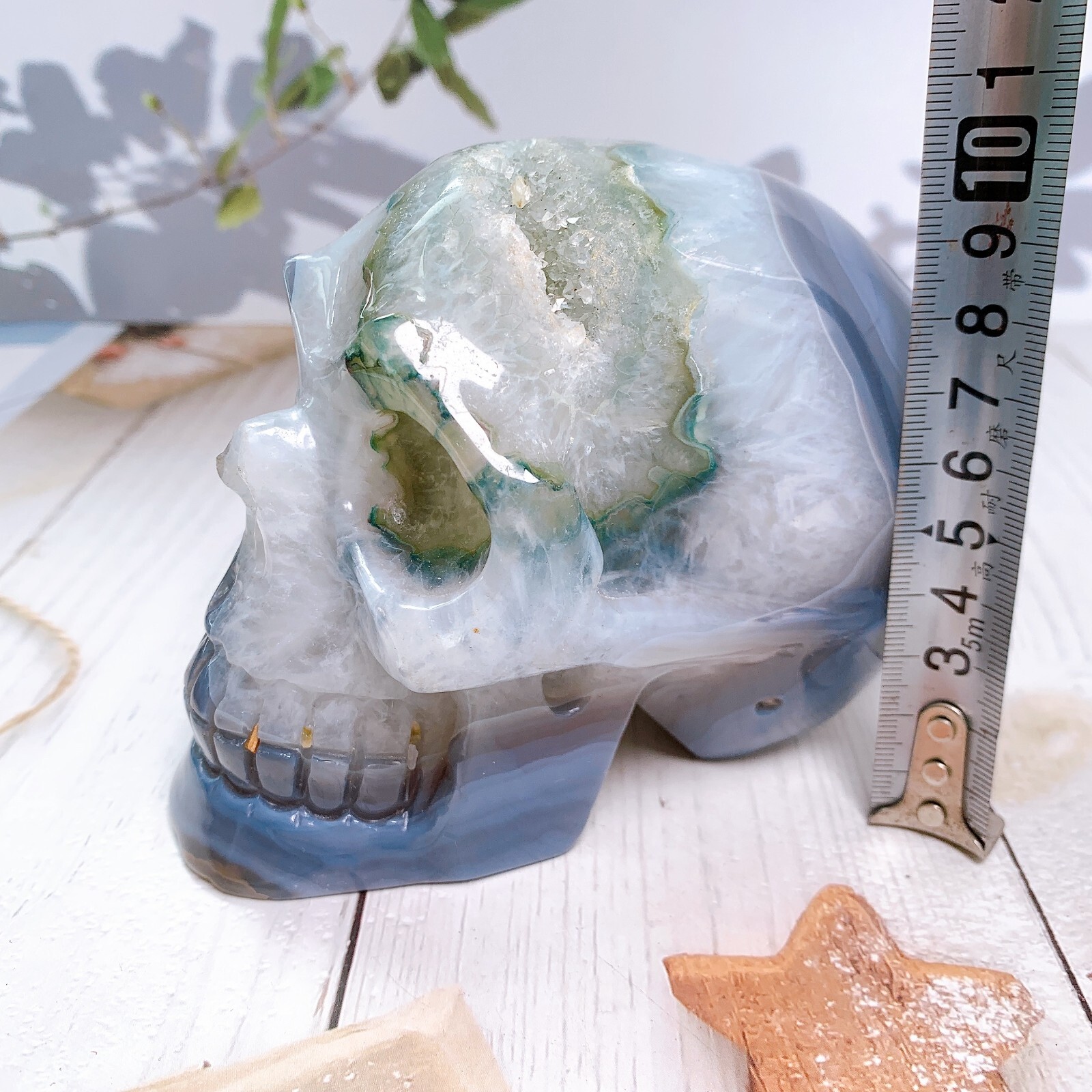 1pc Natural crystal skull Geode agate skulls carving Healing Home decoration