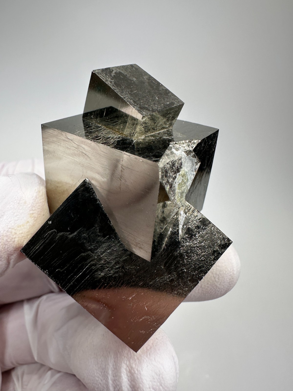 Rare Lusterous Entwined Interlocking Pyrite Cube Cluster_Spain
