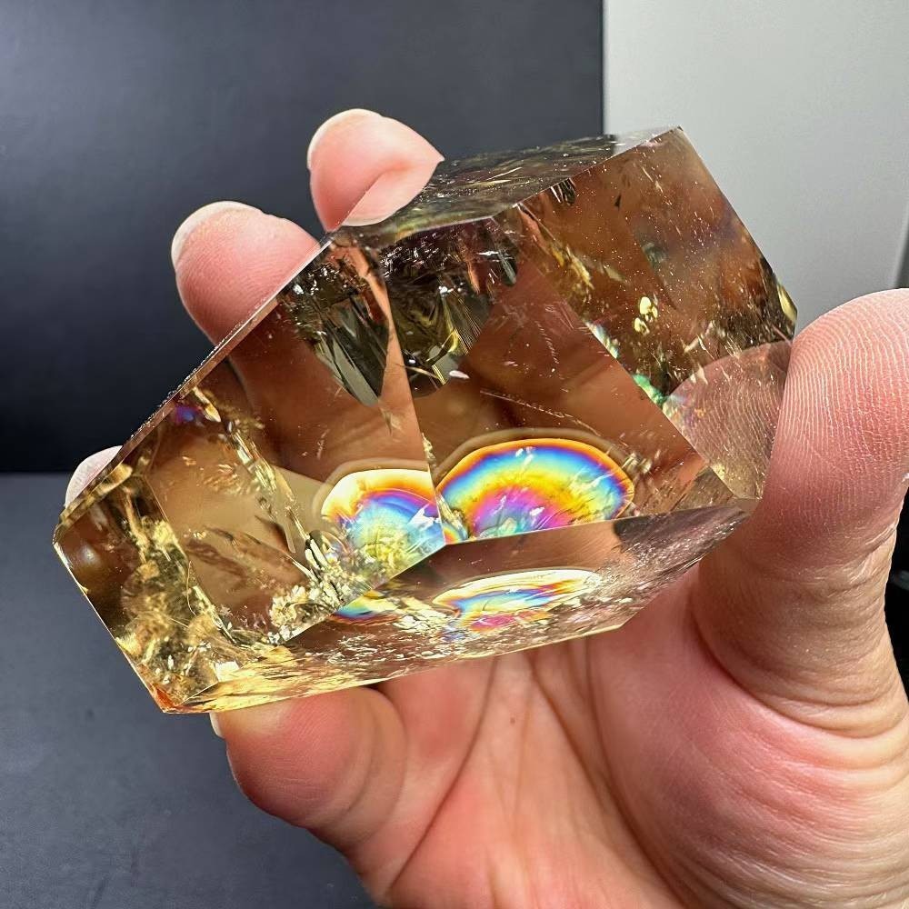 266g Natural Citrine Quartz Carved Freeform Crystal Reiki Healing Decor