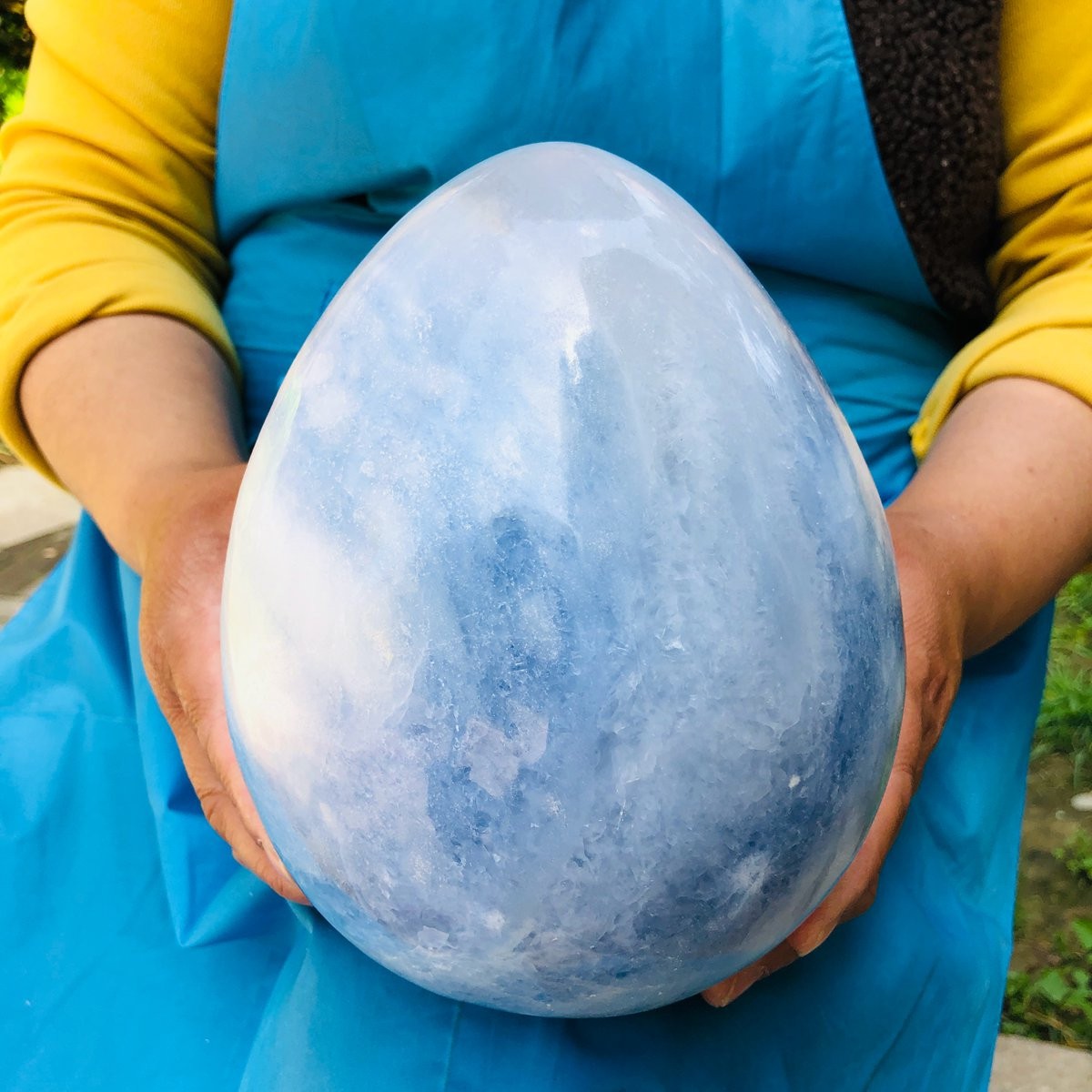 11.5LB Natural Beautiful Blue Crystal Egg Crystal Mineral Specimen Healing 4764