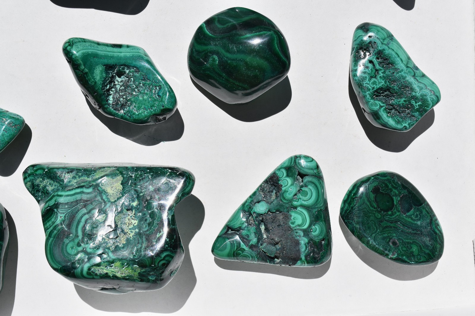 WHOLESALE Polished Malachite from Congo 15 pieces 2 kg # 5869