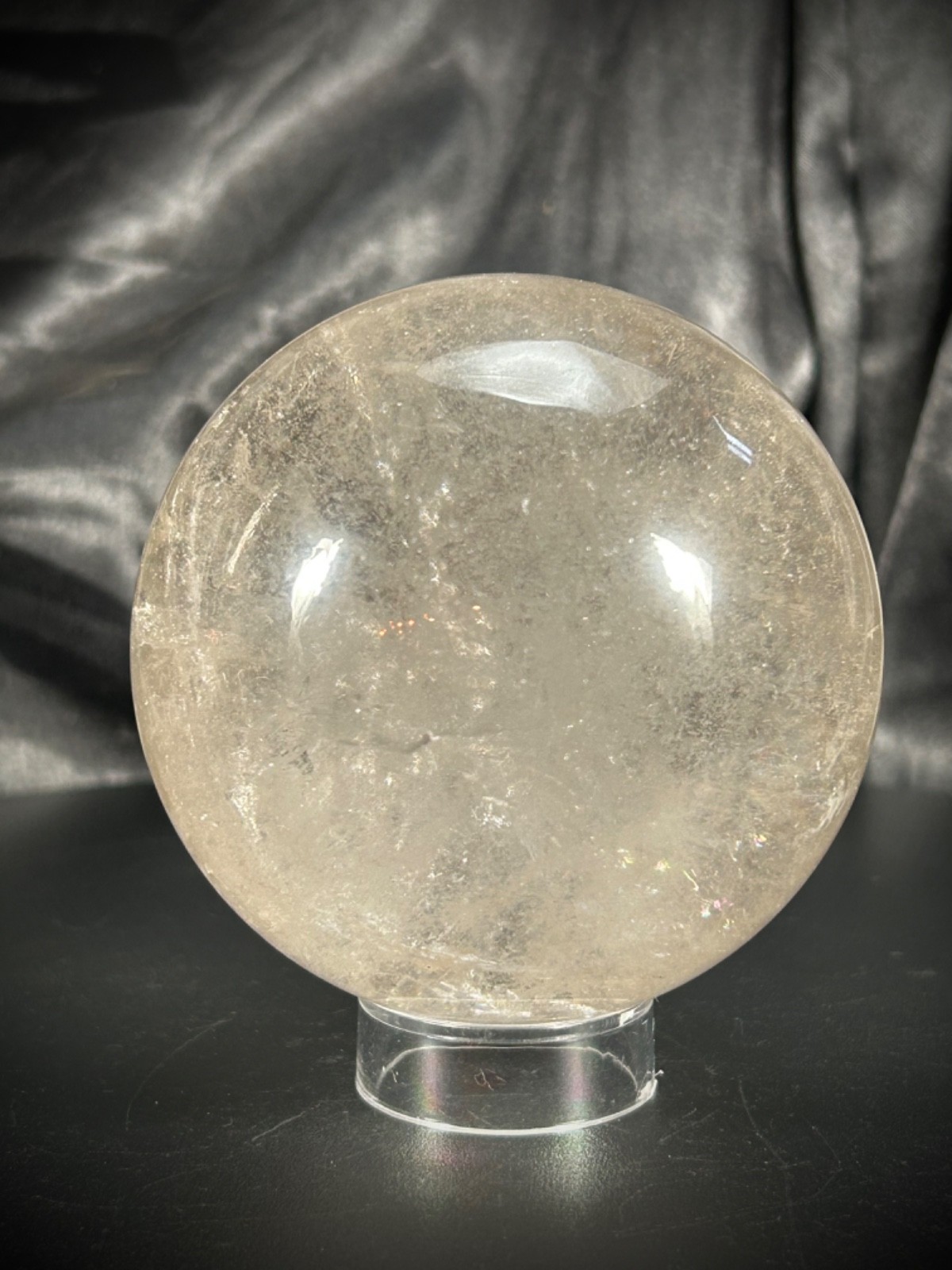 3.07″ Lodolite (Garden) Quartz Sphere With Acrylic Stand 1lb 6.6oz (639 grams)