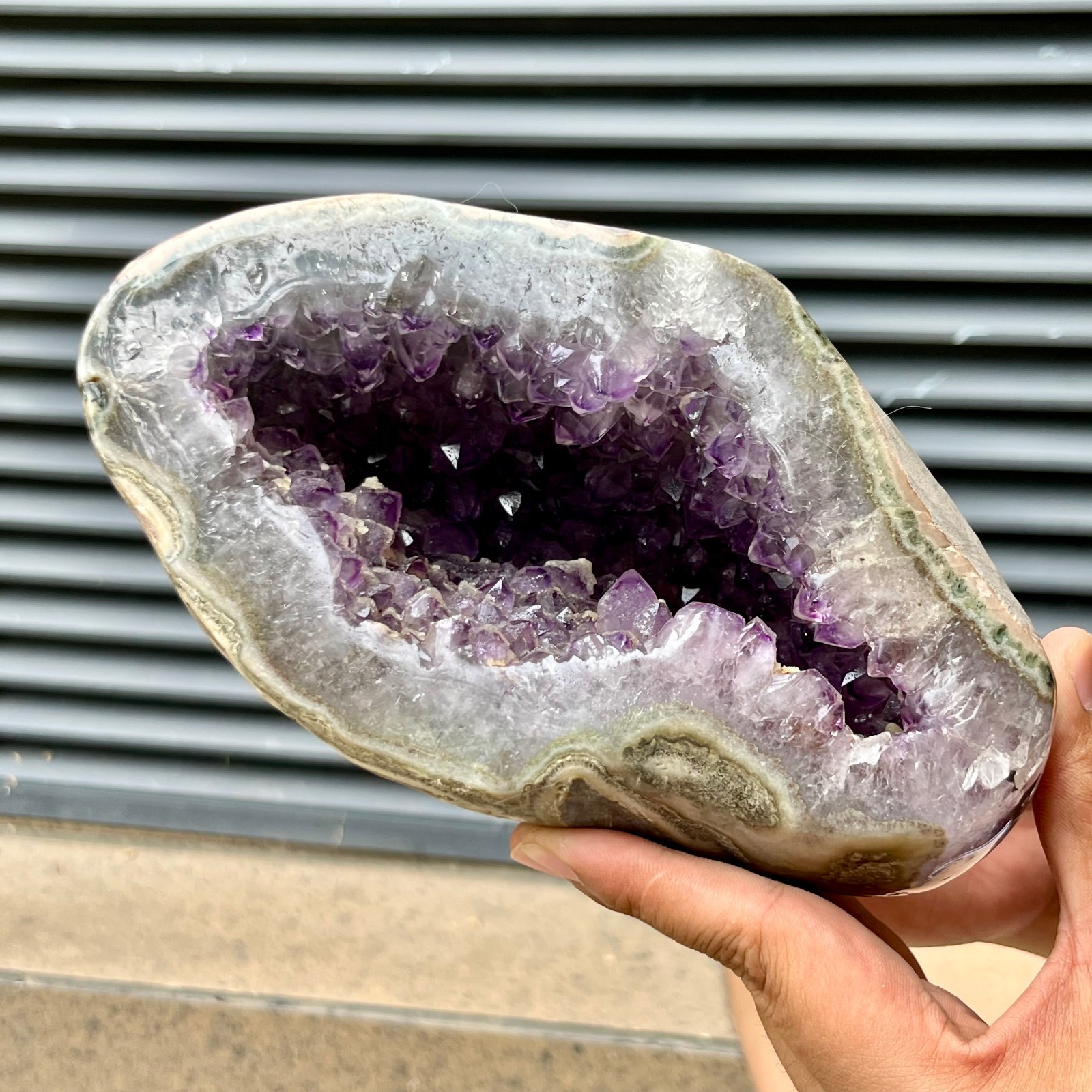 6.4 lb Amethyst Cluster Heart Crystal Birthday Gift Home Decor Collectible Art
