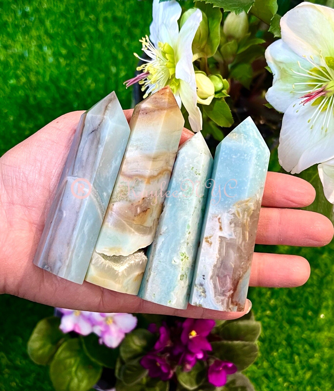 Wholesale Lot 2 Lbs Natural Amazonite Obelisk Tower Point Crystal