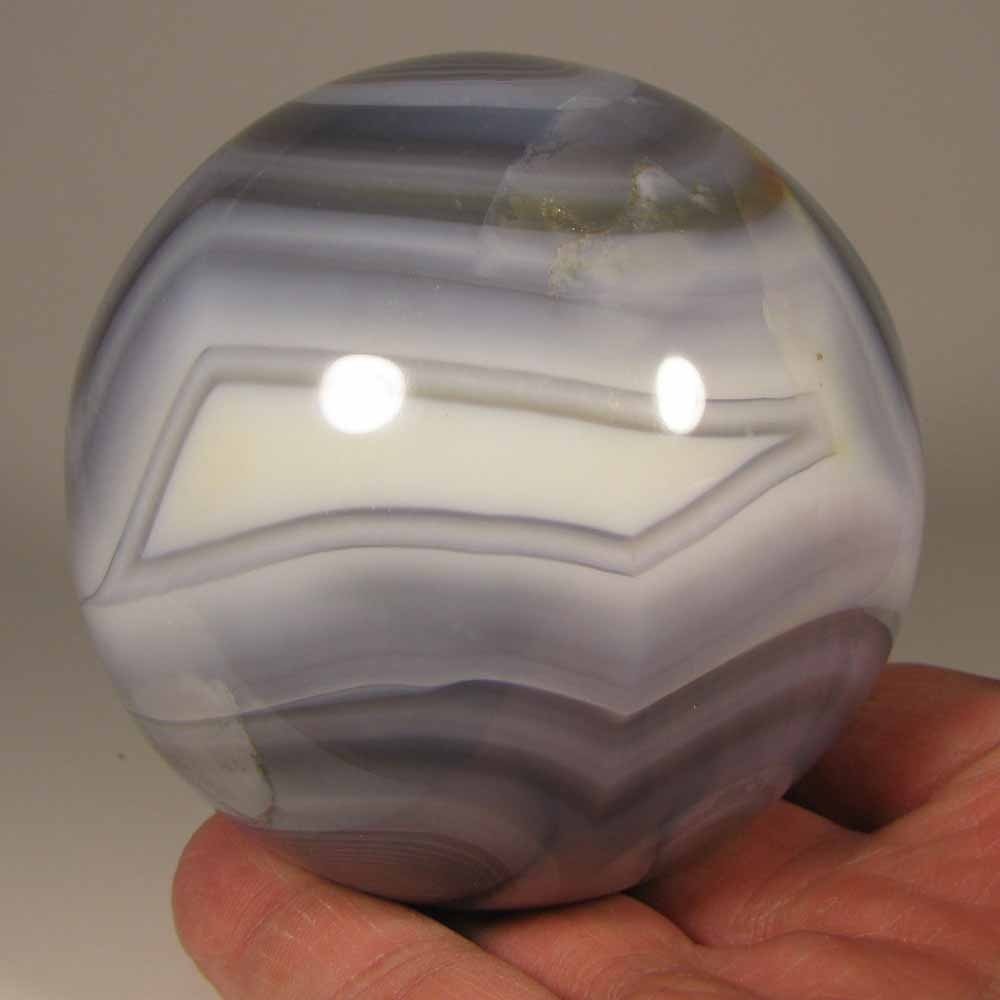 3″ BANDED AGATE Crystal Sphere Ball w/ Stand – Madagascar – 76mm – 1.4 lbs.
