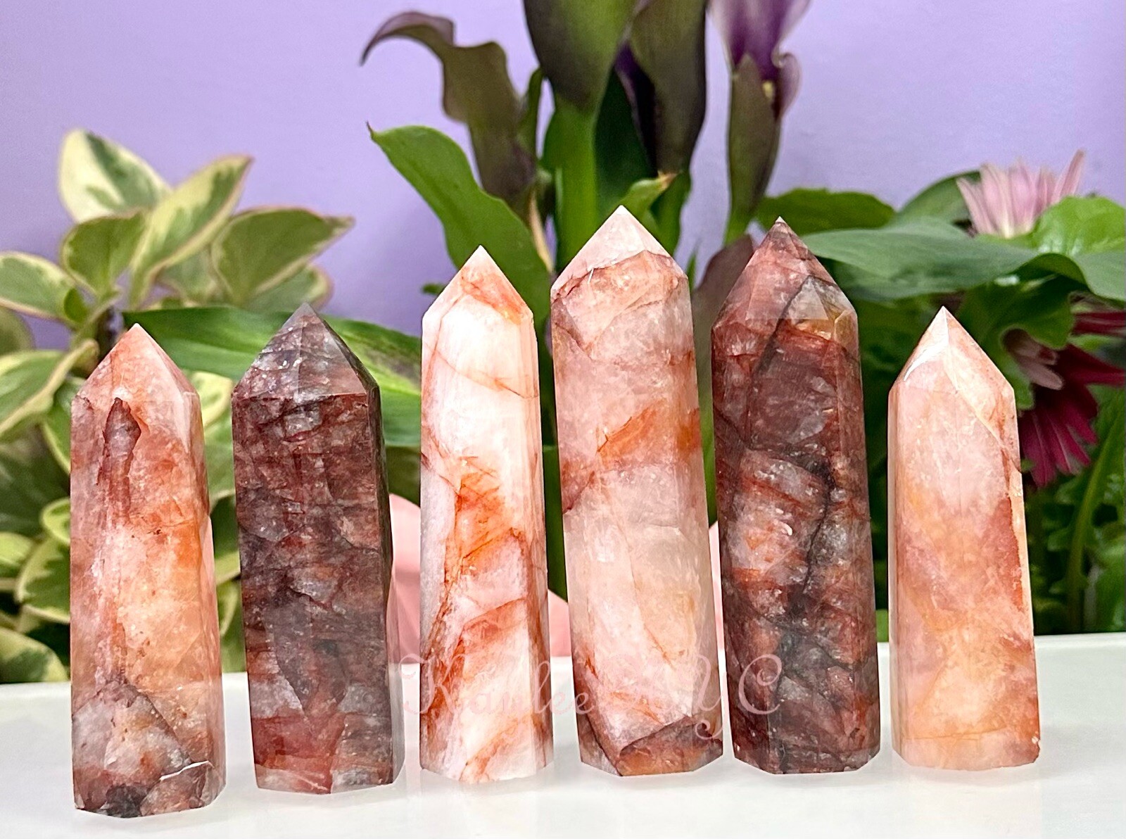 Wholesale Lot 1 Lb Natural Hematoid Fire Obelisk Quartz Tower Point Crystal