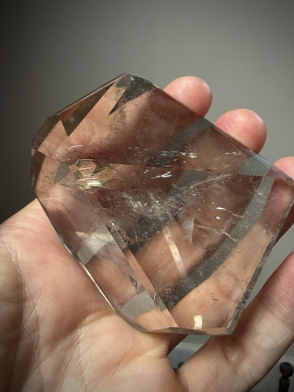 Gold Rutilated Quartz Crystal Optical Quartz Rutile Inclusion Quartz Polished