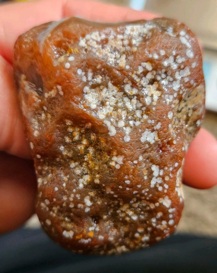 Lake Superior Agate Rough Brown Red and White Banded Stone 6.18 oz