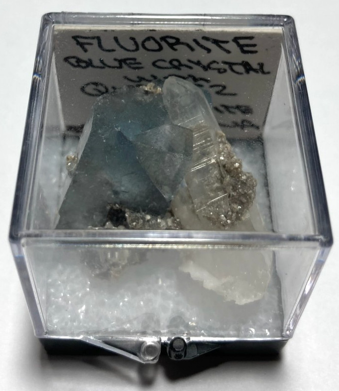 Baby blue Fluorite with Quartz and Muscovite Thumbnail from China